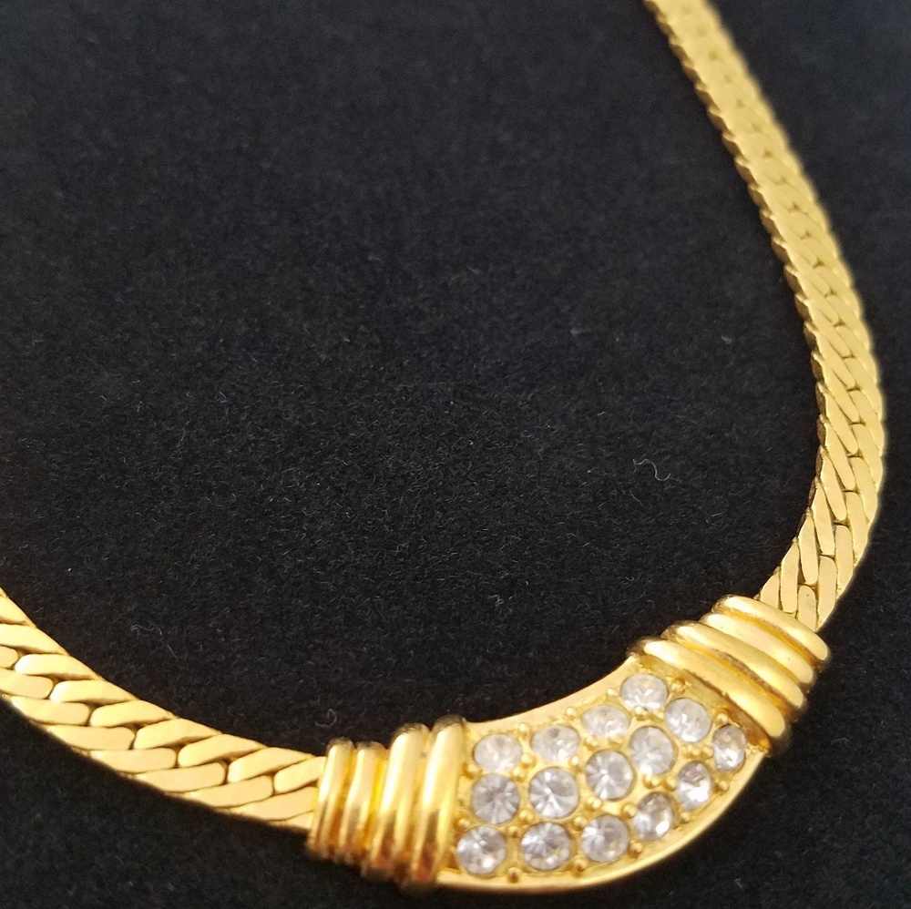 Avon vintage gold tone with crystals